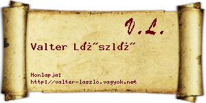 Valter László névjegykártya