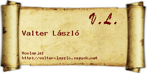 Valter László névjegykártya